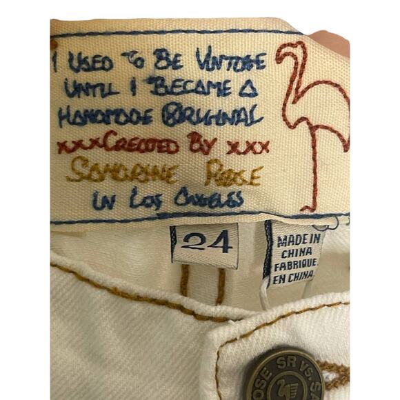 Sandrine Rose The Virgin Label High Rise Straight Leg Jeans Denim White Size 24 - Picture 7 of 9
